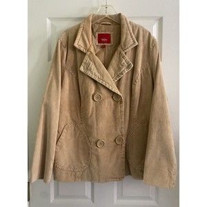 Y2K Mossimo Double Breasted Corduroy Peacoat Women's Plus Size 1X Lined Pockets